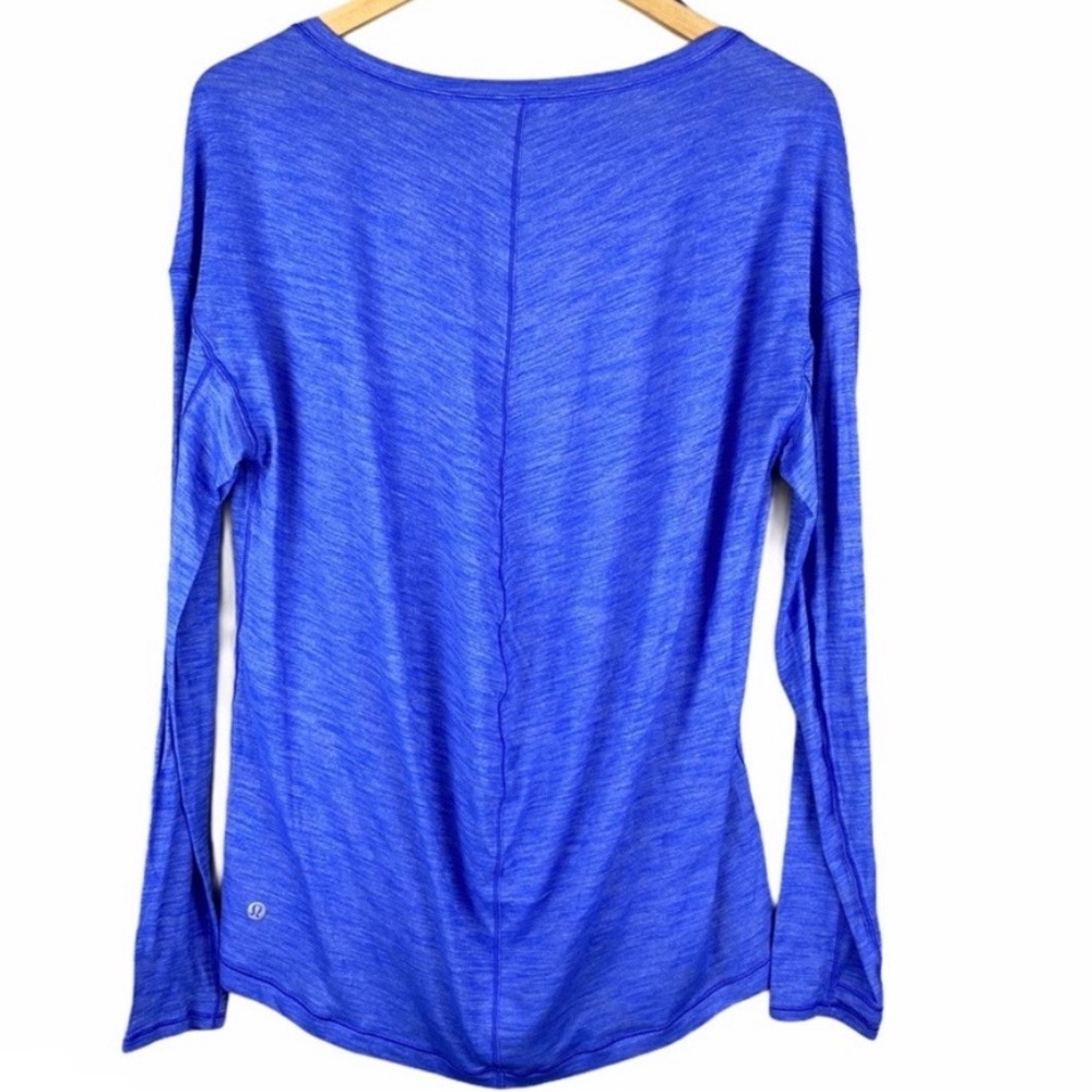 Lululemon On The Run Long Sleeve Heather Sapphire - Picture 3 of 13